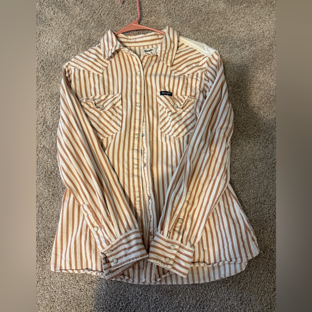 Wrangler Striped Western Button Down